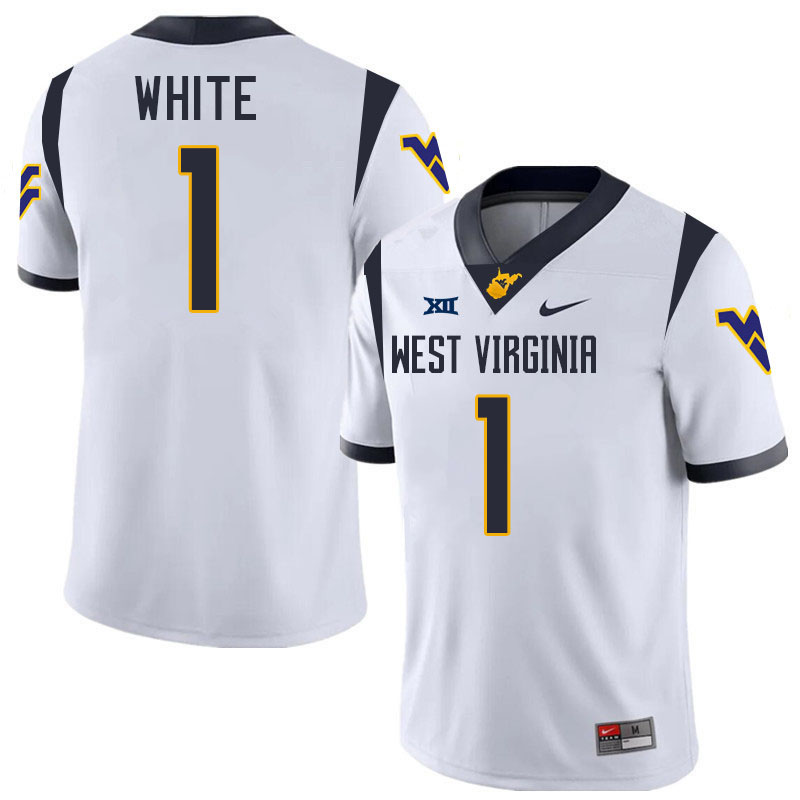 Jahiem White WVU Jersey,West Virginia Mountaineers #1 Jahiem White Jersey Youth College-White